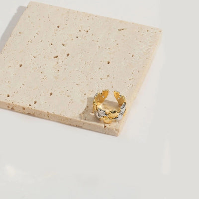 Copper 14K Gold Plated Geometric Star Rings