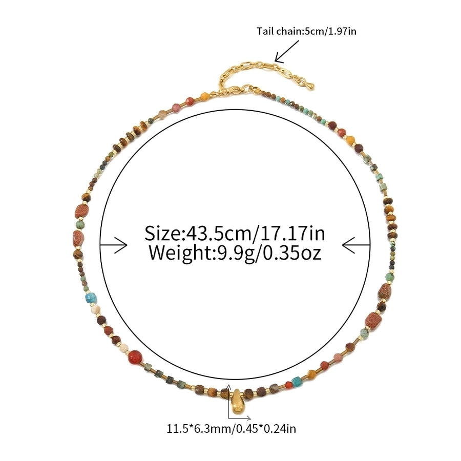 Retro Bohemian Irregular Geometric natural stone Tiger Eye Bracelets Necklace In Bulk