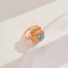 Copper Inlay Geometric Zircon Open Rings