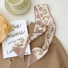 women's sweet letter plaid flower silk scarf printing hair band