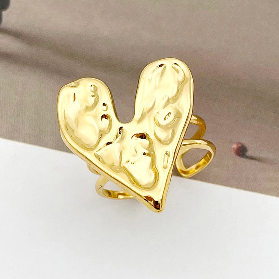 Jewelry Elegant Flower Bow Knot 304 Stainless Steel 14K Gold Plated Open Rings