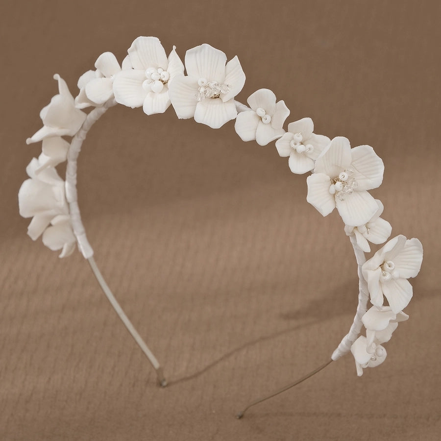 elegant retro lady flower ceramics hair band