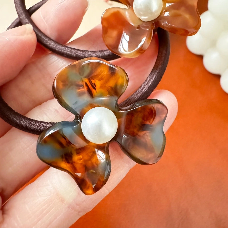 Women's Simple Style Classic Style Flower Plastic Cloth Flowers Hair Tie