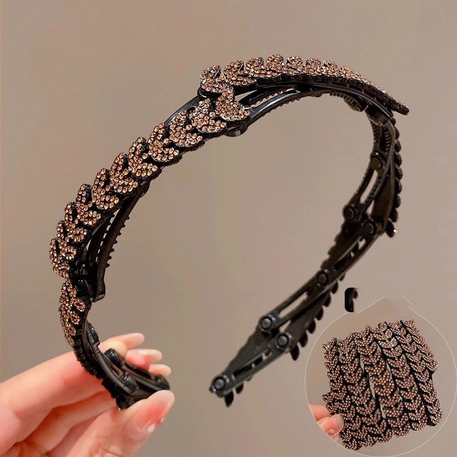 Women's Sweet Shiny Flower Arylic Inlay Rhinestones Pearl Hair Band