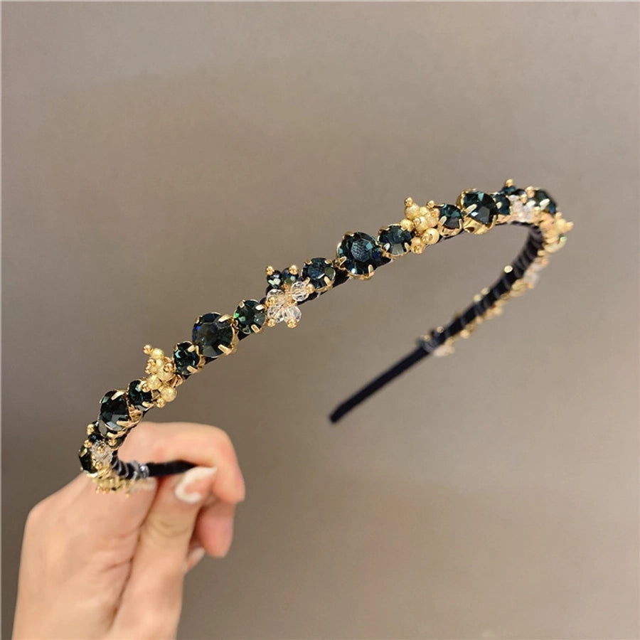 luxurious geometric artificial crystal hair band