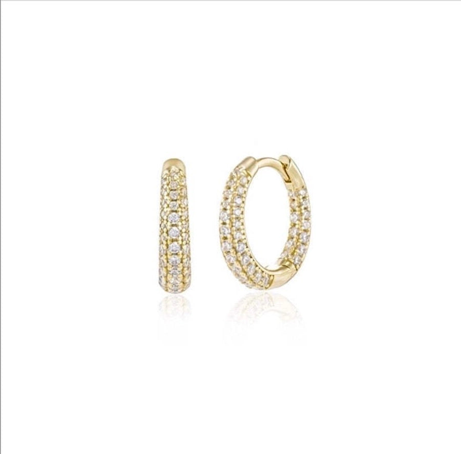1 Pair IG Style Simple Style Geometric Inlay Copper Zircon Gold Plated Earrings