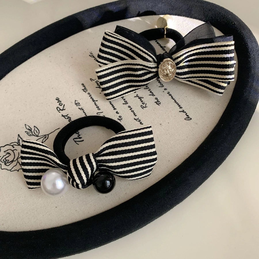 Women's Casual Simple Style Stripe Bow Knot Cloth Hair Tie