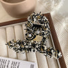 women's princess cute sweet flower plastic cloth inlaid pearls hair claws