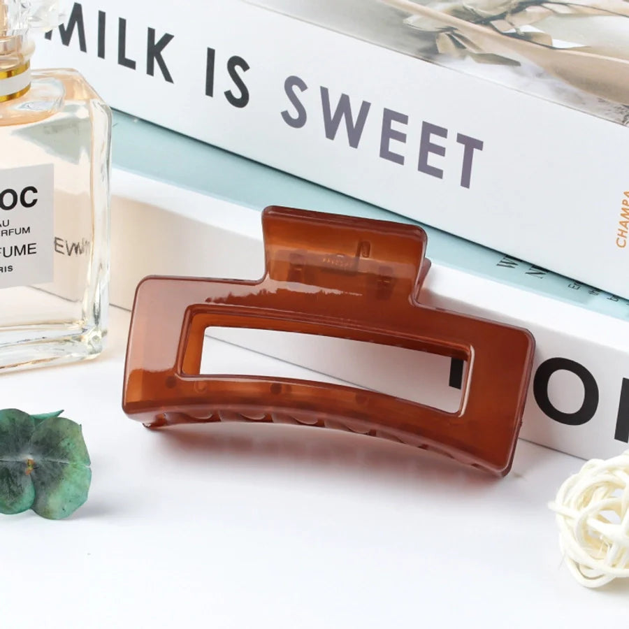 simple style rectangle arylic plating hair claws 1 piece