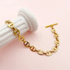 Elegant Classic Style Roman Style Oval Pig nose 304 Stainless Steel 14K Gold Plated Bracelets In Bulk