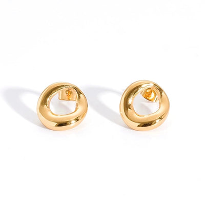 1 Pair Casual French Style Pentagram Round Heart Shape 304 Stainless Steel 18K Gold Plated Ear Studs