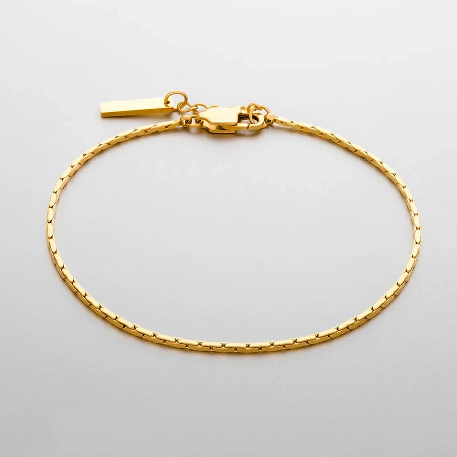 Vacation Simple Style Classic Style Solid Color 304 Stainless Steel 18K Gold Plated White Gold Plated Bracelets In Bulk