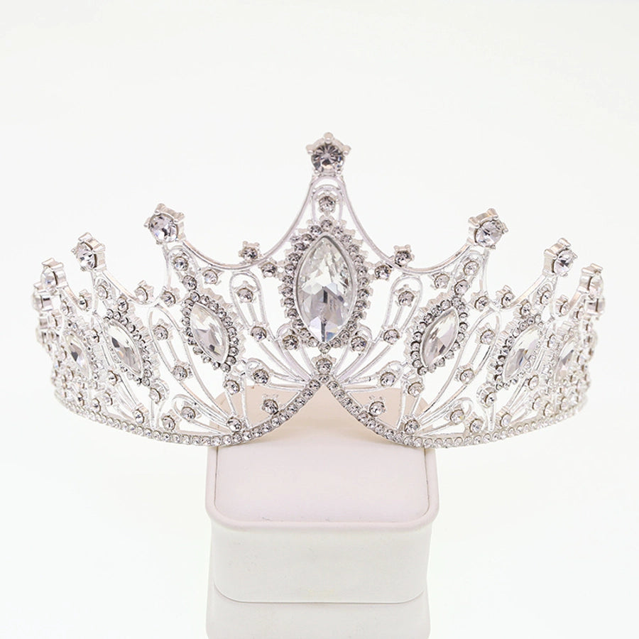 Women's Elegant Lady Streetwear Crown Alloy Inlay Artificial Crystal Rhinestones Crown