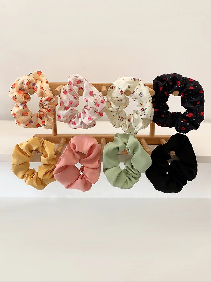 Women's Sweet Simple Style Ditsy Floral Solid Color Cloth Hair Tie