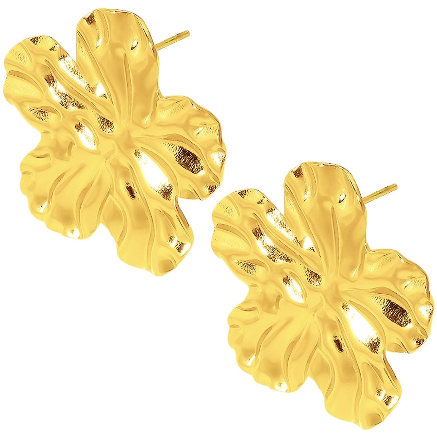 1 Pair Basic Simple Style Flower Plating 304 Stainless Steel Ear Studs