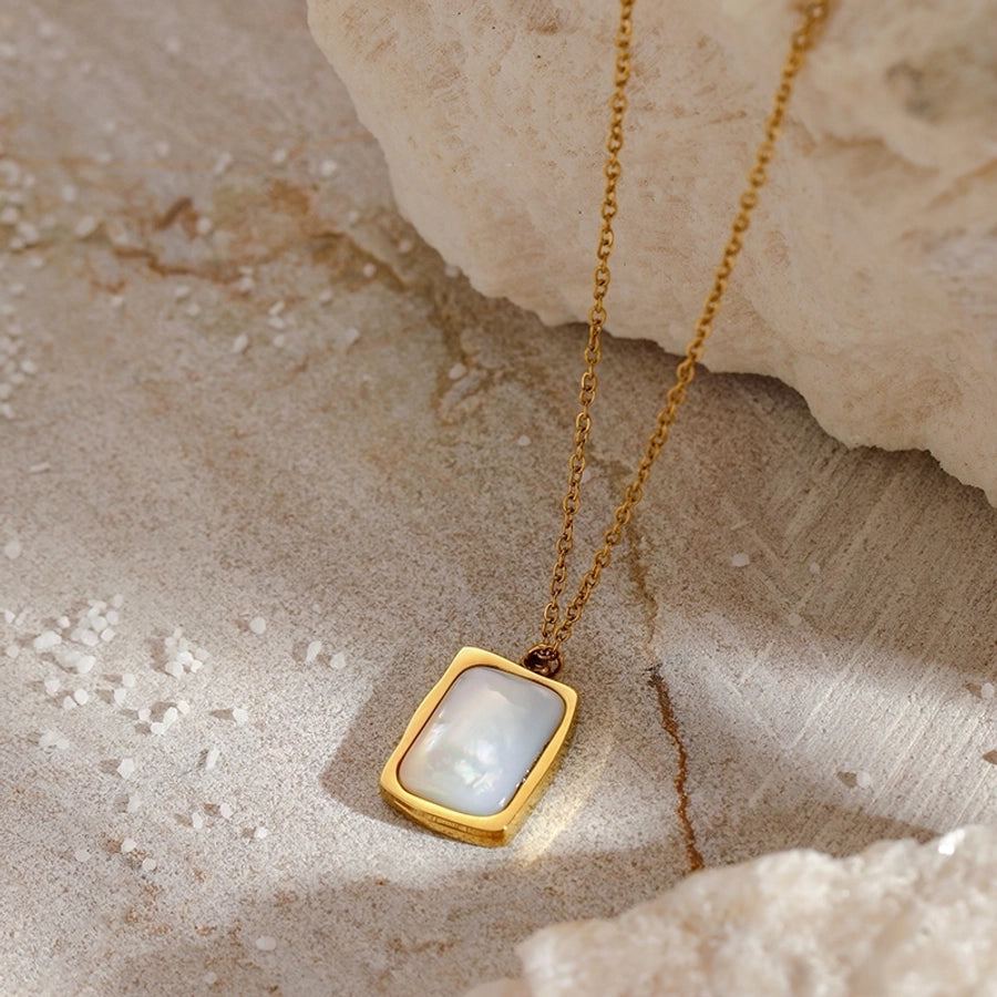 Jewelry Elegant Glam Luxurious Geometric 304 Stainless Steel Pendant Necklace