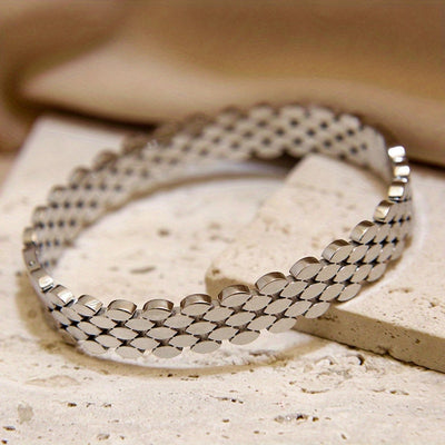 Elegant Simple Style Artistic Solid Color 304 Stainless Steel 18K Gold Plated Bangle In Bulk