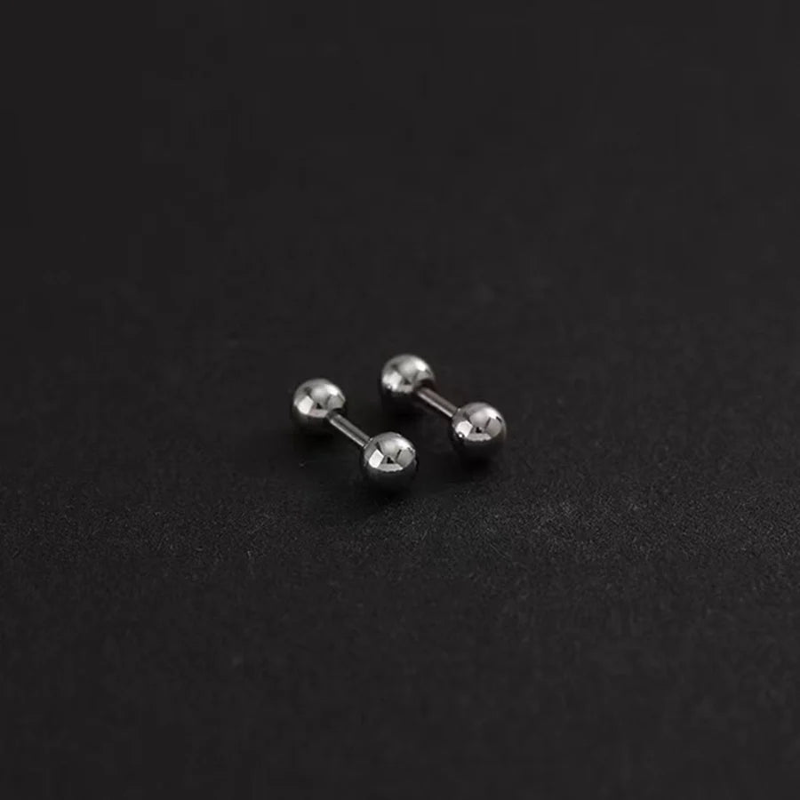 1 Pair Simple Style Round 304 Stainless Steel 18K Gold Plated Ear Studs