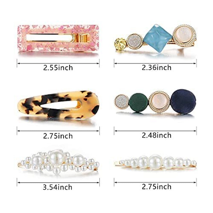 Hair Accessories Acetic Acid Side Clip Marble Effect Hairpin Pearl Candy Color Fashion Hairpin Combination Set