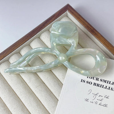 Super Fairy ~ Three-dimensional Bow Acetic Acid Grab Clip Temperament Gentle Ribbon Hairpin Sweet Large Shark Clip Women's Hair Accessories