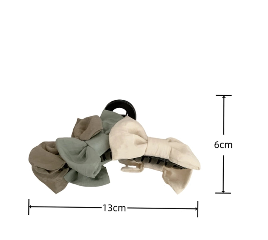Women's Korean Style Bow Knot Plastic Cloth Hair Claws