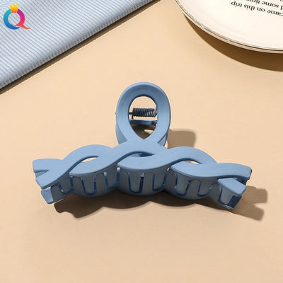 fashion solid color plastic metal hair claws 1 piece