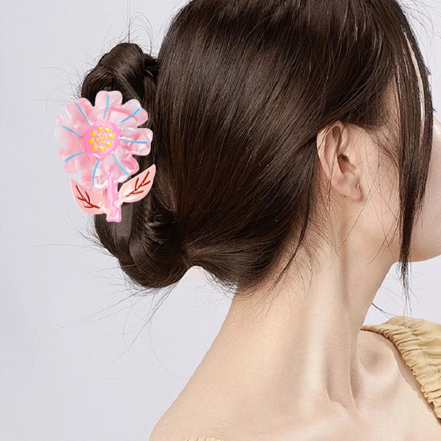 Women's Sweet Artistic Flower Acetic acid sheets Hair Claws