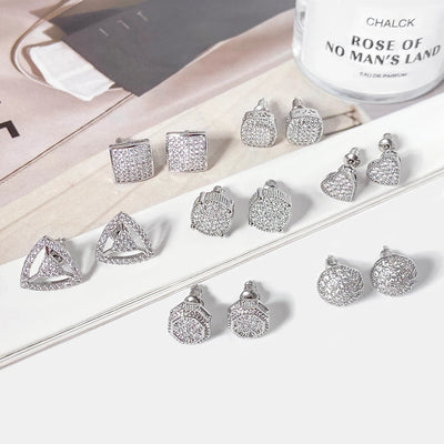 1 Pair Retro Geometric Plating Inlay Copper Zircon Zircon Ear Studs
