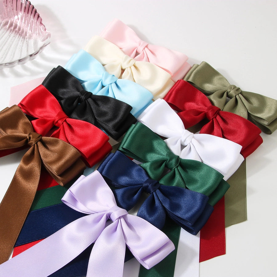 Guanyang  New Arrival 4cm Polyester Cotton Double-Layer Bow Hair Clip Hairpin Lady Updo Word Duckbilled Hair Accessories