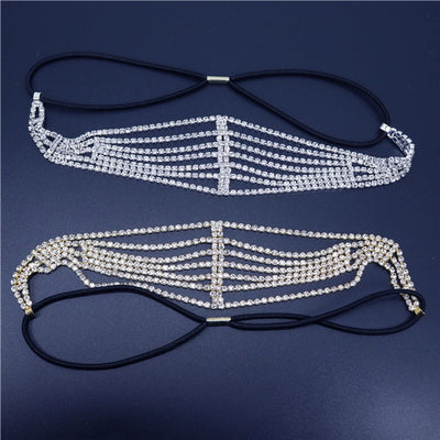 new elastic multi-layer rhinestone hairband fashion women's hair accessories