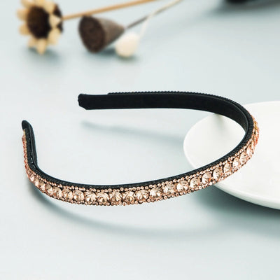 korean fashion simple color rhinestone headband