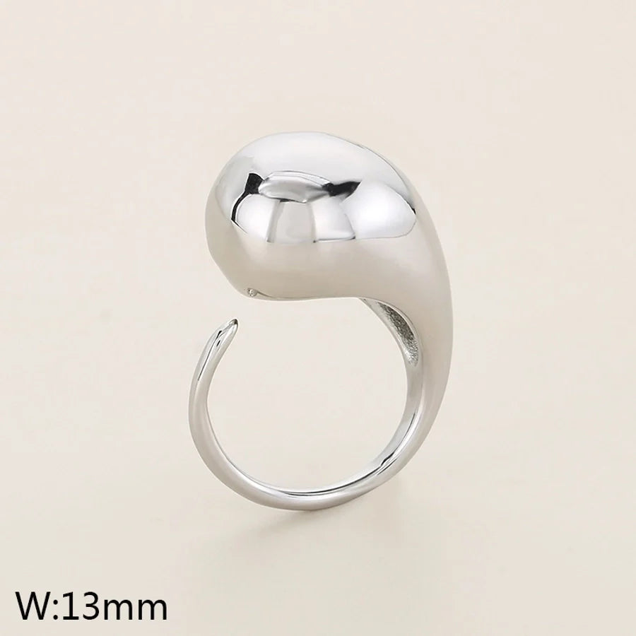 Jewelry Vintage Style Water Droplets 304 Stainless Steel 18K Gold Plated Open Rings