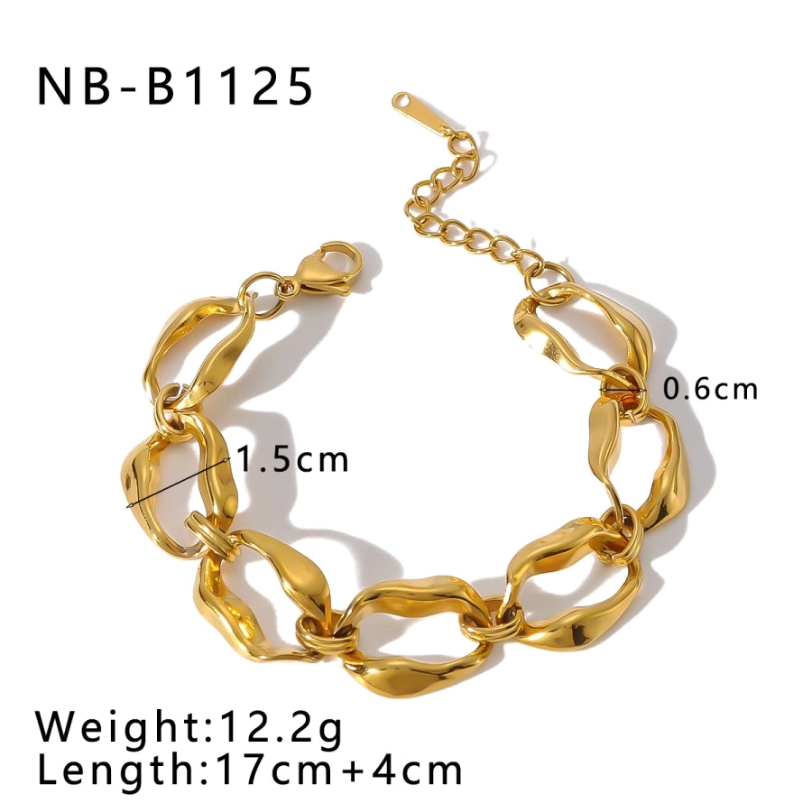 IG Style Classic Style Geometric 304 Stainless Steel 18K Gold Plated Bracelets In Bulk