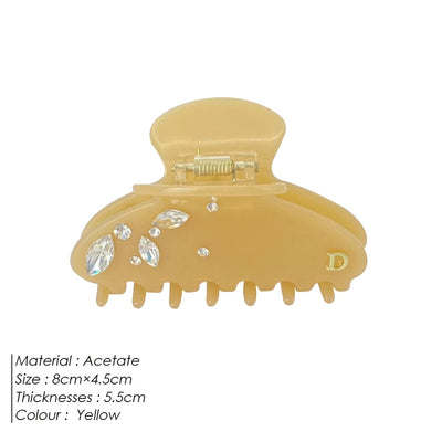 Women's Elegant Modern Style Geometric Acetic acid sheets Inlay Rhinestones Hair Clip Hair Claws