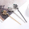 women's retro lady snake alloy plating inlay zircon hairpin