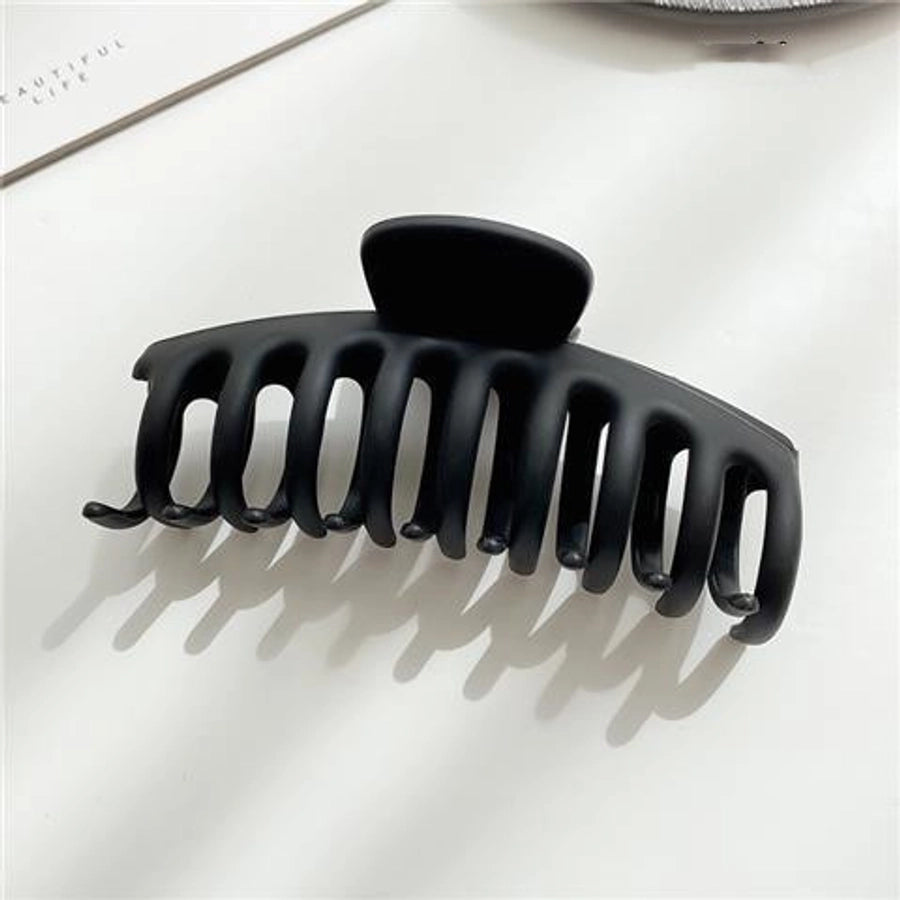 casual solid color plastic plating hair claws 1 piece