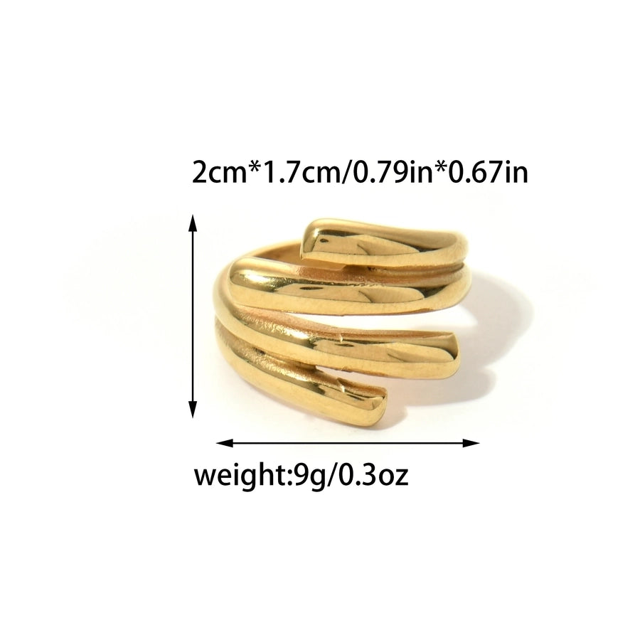 Jewelry Simple Style Classic Style Commute Geometric 304 Stainless Steel Pearl 14K Gold Plated Inlay Rings