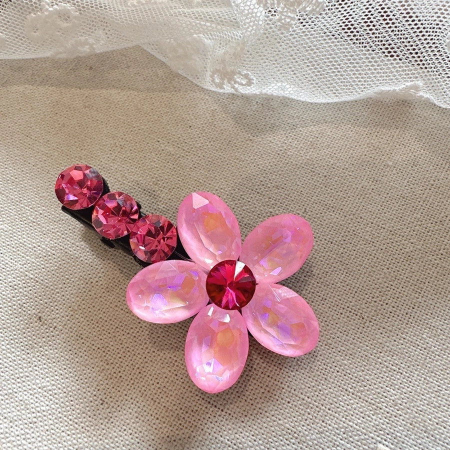 Women's Sweet Flower Rhinestone Hair Clip