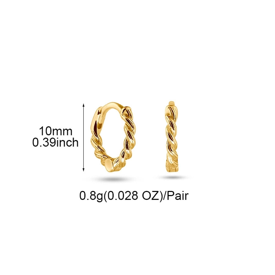 1 Pair Casual Simple Style Solid Color Copper Earrings