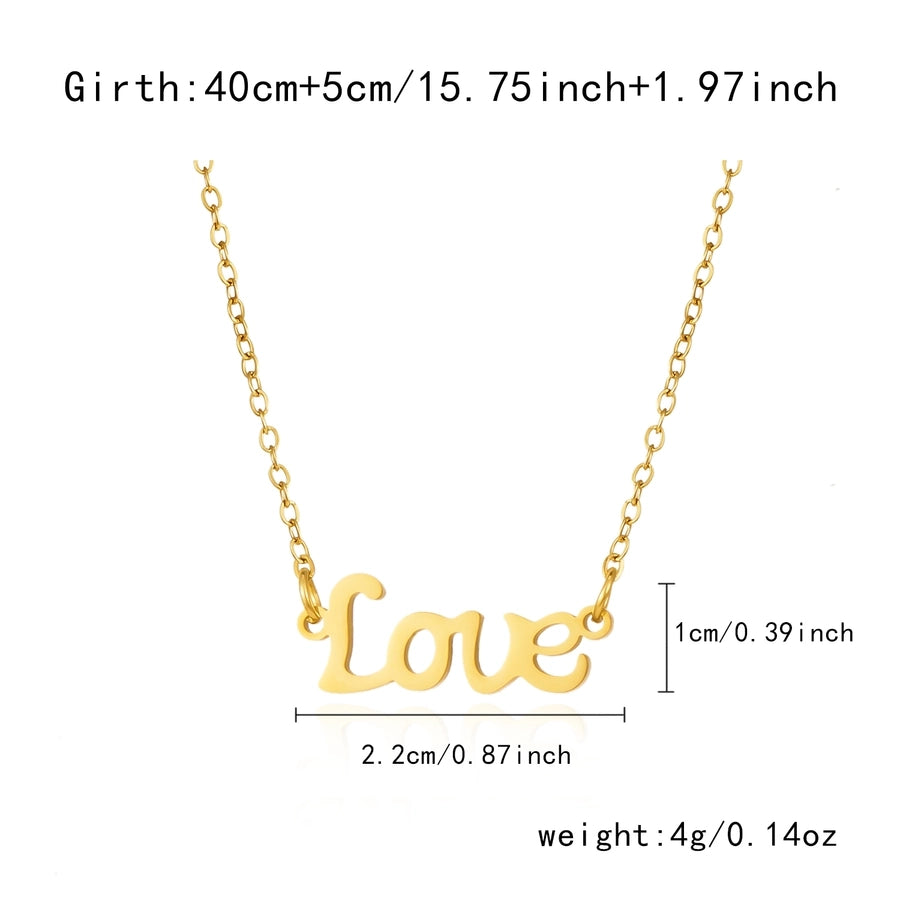 Jewelry Simple Style letter 201 Stainless Steel Necklace