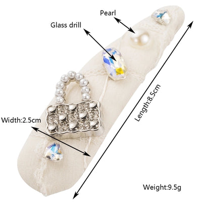 Women's Casual Vacation Classic Style Color Block Alloy Cloth Inlay Rhinestones Glass Pearl Hair Clip