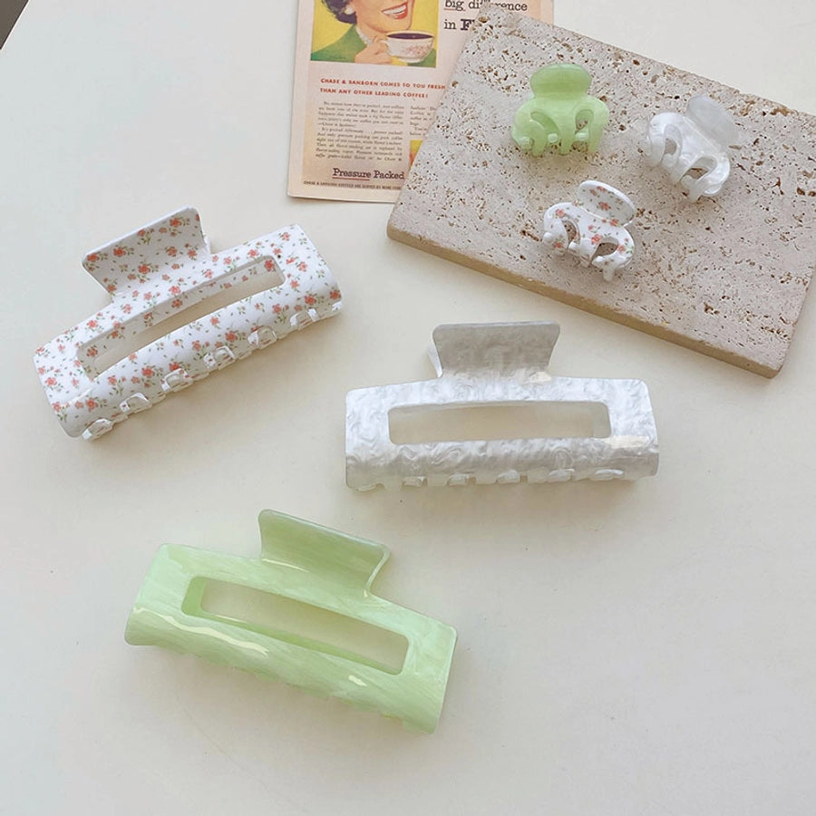 women's sweet solid color flowers plastic/resin headwear stoving varnish hair claws