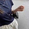 Jewelry Simple Style Solid Color Titanium Steel Plating Layered Necklaces
