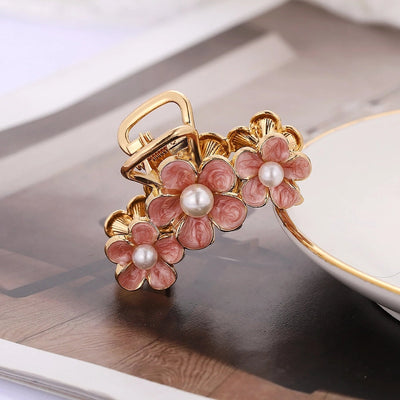 women's fashion flower alloy inlay pearl hair claws