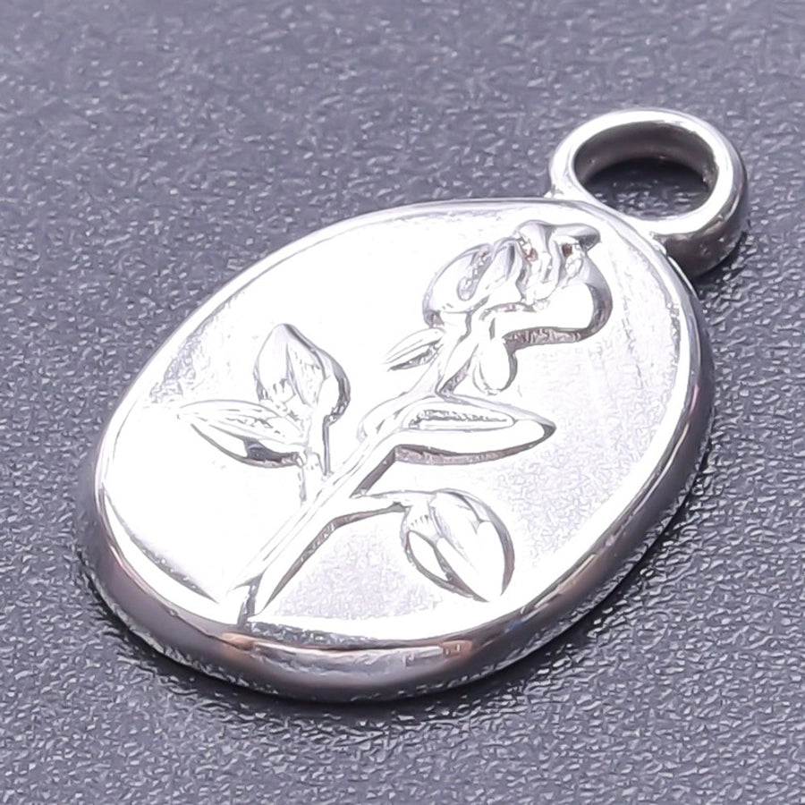 Jewelry Basic Modern Style Classic Style Flower 304 Stainless Steel 18K Gold Plated Plating Pendant Necklace