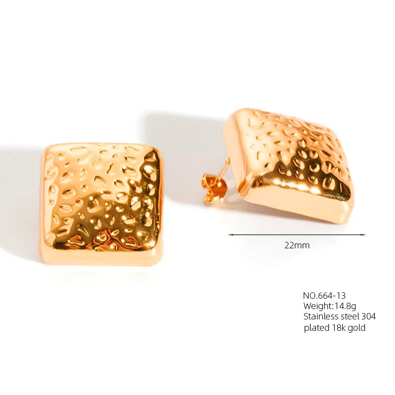 1 Pair Retro French Style Classic Style Geometric Flower 304 Stainless Steel Artificial Pearls 18K Gold Plated Imitation Gold  Ear Studs