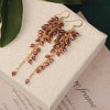 bohemian sector synthetic gemstones shell copper tassel mesh women's ear hook