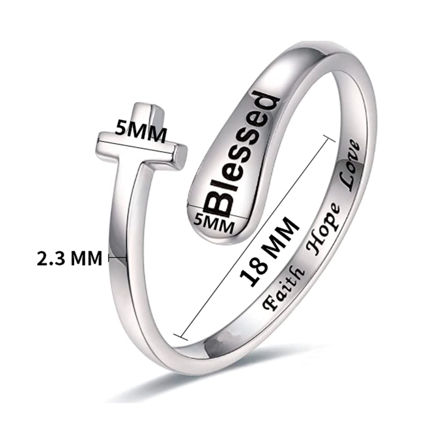 Jewelry Elegant Simple Style Letter 304 Stainless Steel Open Rings