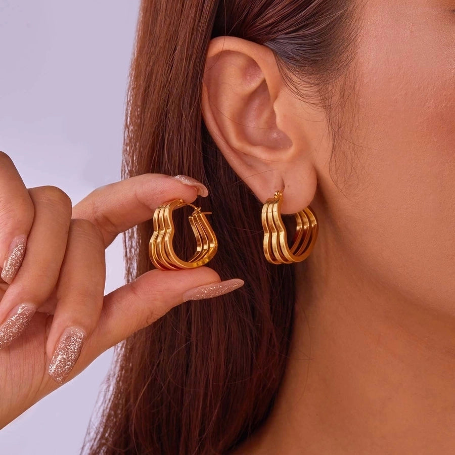 1 Pair IG Style Classic Style U Shape Irregular Heart Shape Irregular 201 Stainless Steel Earrings