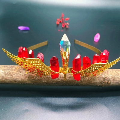 retro crown natural crystal hair band